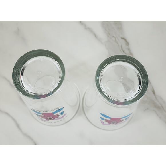 Rabbit Pink Logo Pizza Pint Beer Clear Glass 16oz Drinkware 5 3/4" Brewery x2 - Picture 10 of 11